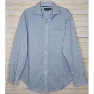 Lauren Ralph Lauren Button Down Shirt Mens Size Large Blue Gingham Workwear